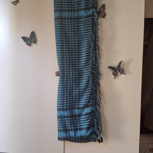 Pareo scarf in blue and black, like new, size up to Large