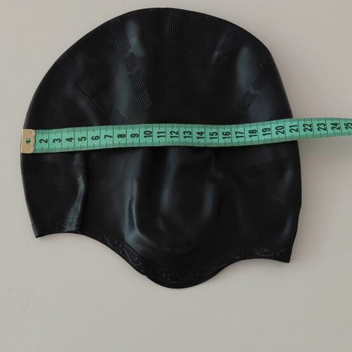 Swimming cap black unisex silicone new