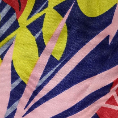 Cotton airy scarf shawl with colorful monstera print and tassels, new