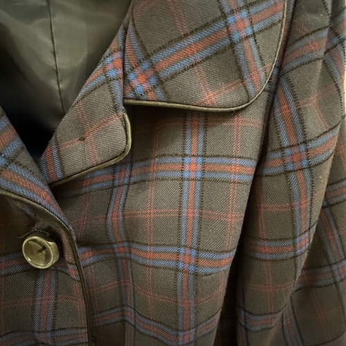 Checked crop jacket like new, size small