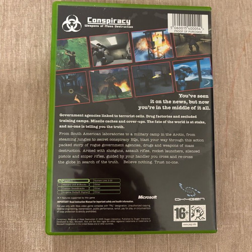 Conspiracy Weapons of Mass Destruction Xbox Original used, full English version
