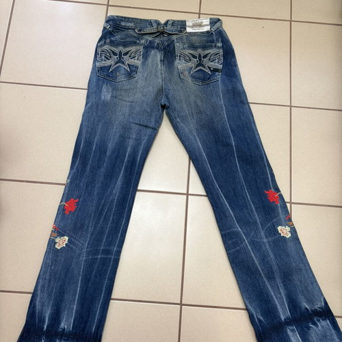 Parasuco women's jeans size S used with floral embroidery