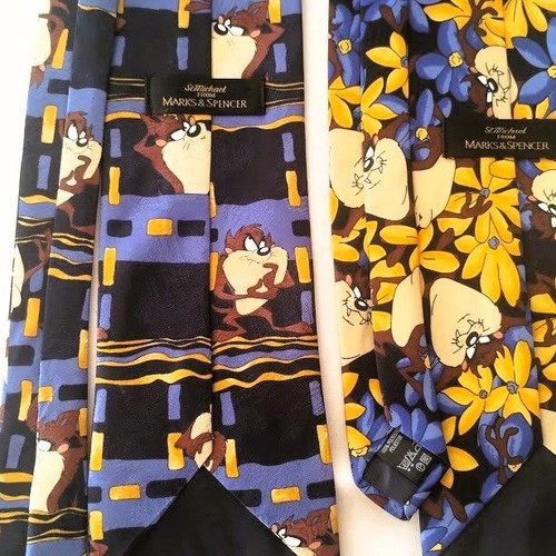 Looney Tunes Ties by Marks & Spencer like new, colorful, Taz design