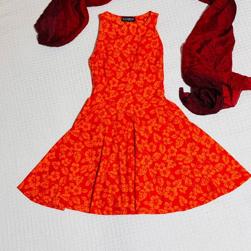 Elizabeth summer dress in orange, like new