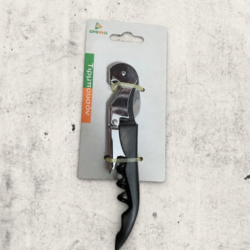 Spring black waiter corkscrew