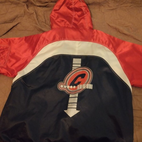 Earthbound jacket windbreaker waterproof like new, blue and red, size XL