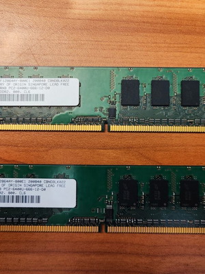 Micron 1GB DDR2 800MHz PC2-6400 Desktop RAM used, 2GB total
