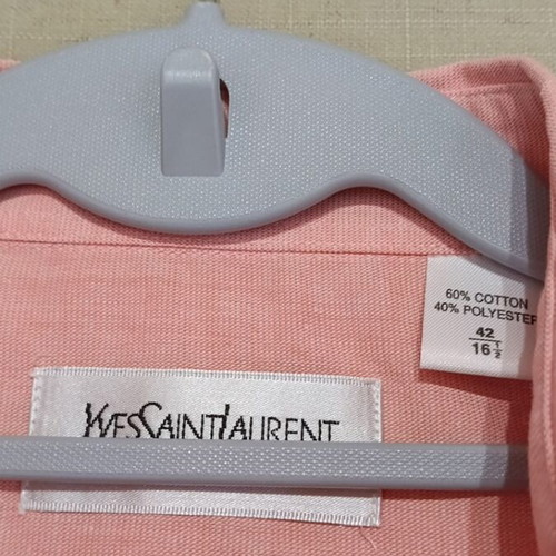 YSL Yves Saint Laurent men's dress shirt, pink, XL
