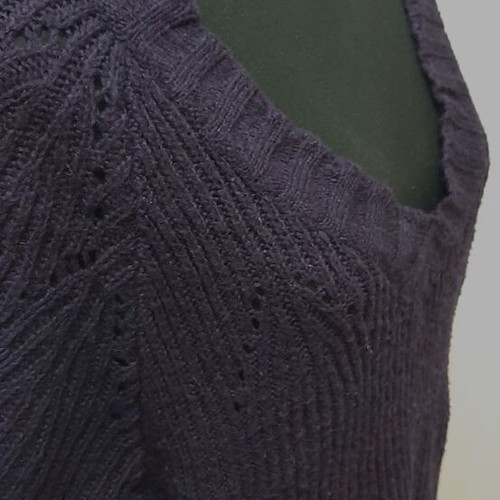 Vintage Piment Rouge Paris women's oversized wool sweater with short sleeves, used