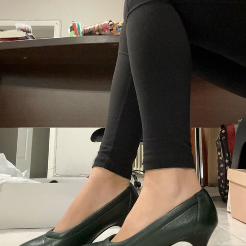 Gianna Meliani leather green pump with low heel used, size 37