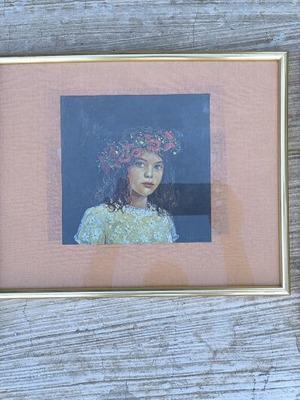 Vintage καδράκια σετ 3 με χρυσές κορνίζες 36x29 εκ σαν καινούργια