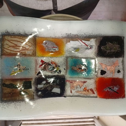 Anactacia Glass Design Handmade Fused Glass Tray 50x30 cm New