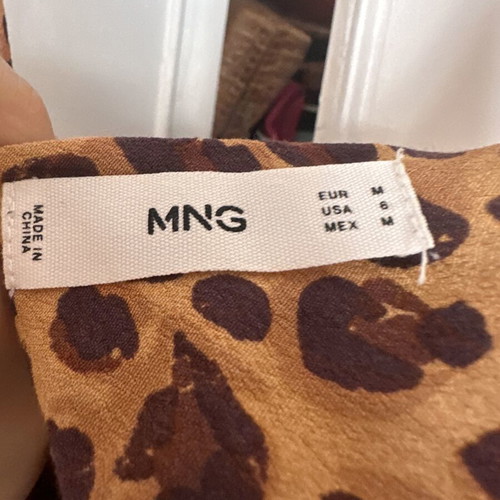 Midi slip dress with leopard print and cowl neck, like new