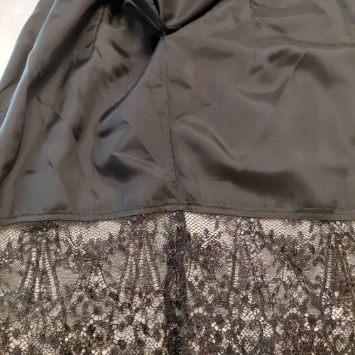 Anna Riska Glamour tailored black dress with lurex lace trim size L like new