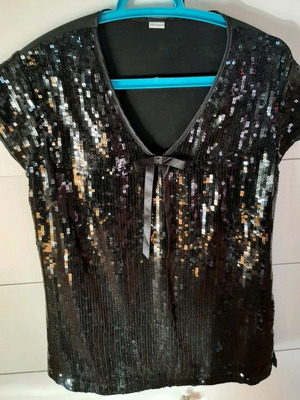 Black sequin blouse Yamamay used, size L