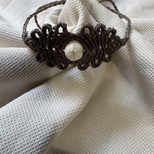Macrame bracelet boho with semiprecious stone, new