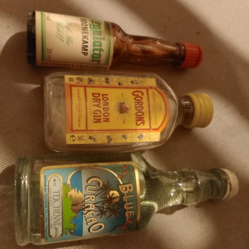 Vintage mini bottles used, pack of 3 pieces