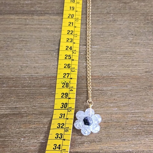 Women's Daisy Necklace with Natural Pearls Steel New