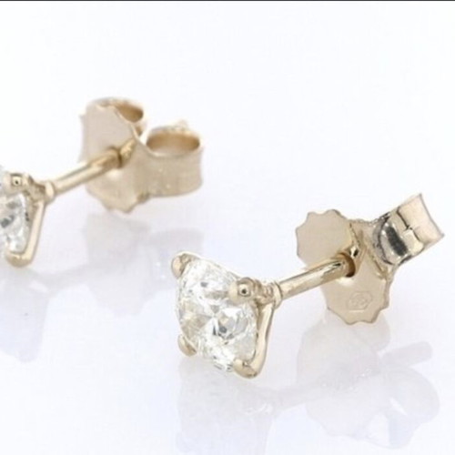 Earrings 14K gold with natural diamonds 1.02 carats new