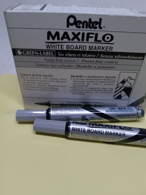 Комплект маркери за бяла дъска Pentel Maxiflo, 12 броя, черни и зелени