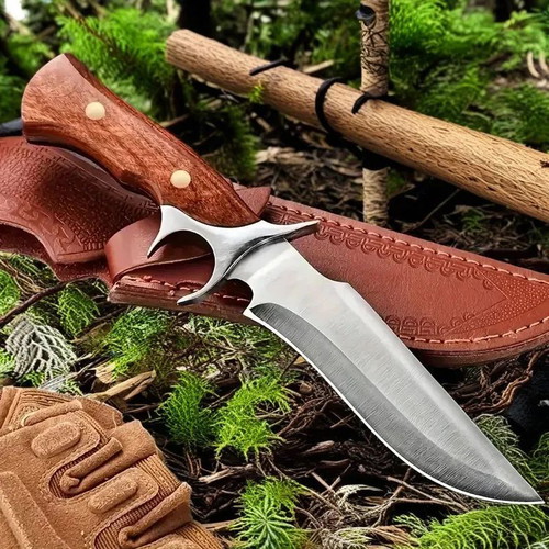 Hunting steel knife M390 new with wooden handle