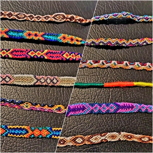 Boho macrame bracelets set of 12 new, 28 cm length