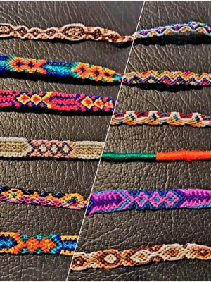 Boho macrame bracelets set of 12 new, 28 cm length