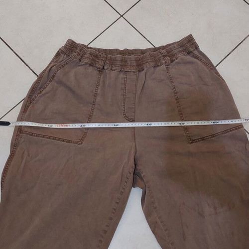 Brown elastic jeans pants used, size 54, stretch waist up to 72 cm