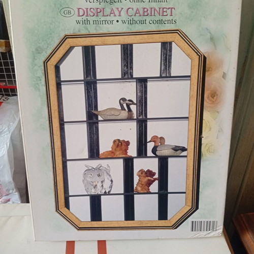 Display cabinet with mirror new, decorative wall showcase for collectibles