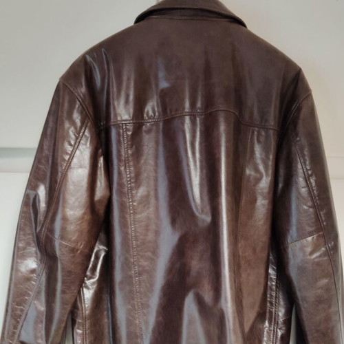 Navy & Green Italia men's brown leather jacket like new size L-XL