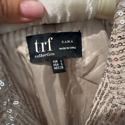 Zara sequin jacket dress like new, silver, size S