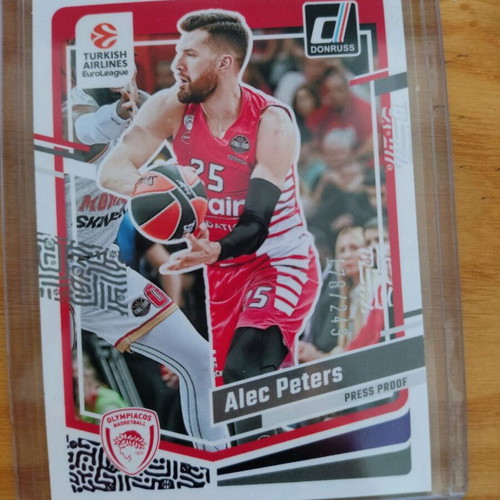 2023-24 Panini Donruss Euroleague Alec Peters Purple Press Proof card like new