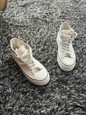 Sneakers women's fabric double sole used in ecru color
