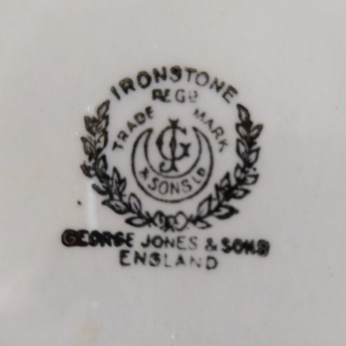 English Staffordshire antique serving platters used, set of 2