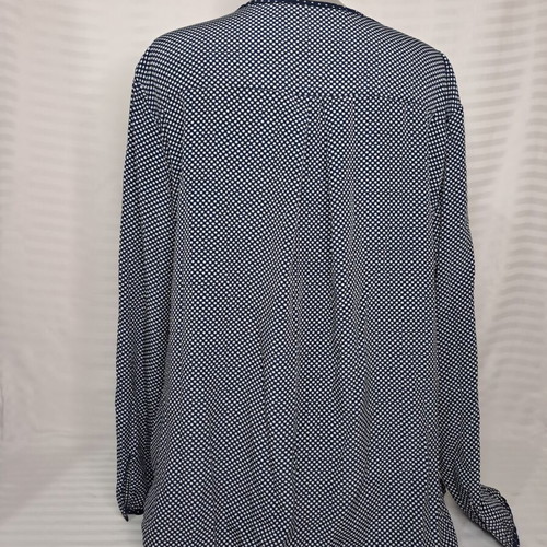 Zara Basic Women's Blouse L like new, navy blue with white print