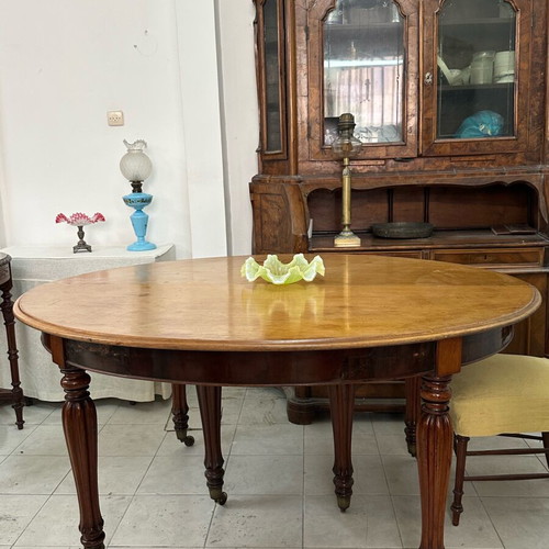 Louis Philippe Extendable Dining Table used, 19th Century French Antique