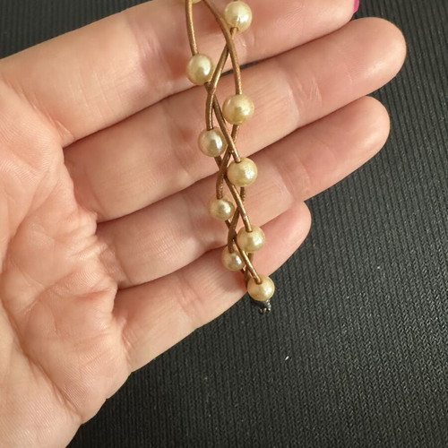 Handmade bracelet like new, beige and gold