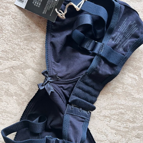 Bra 80C new, cotton navy blue