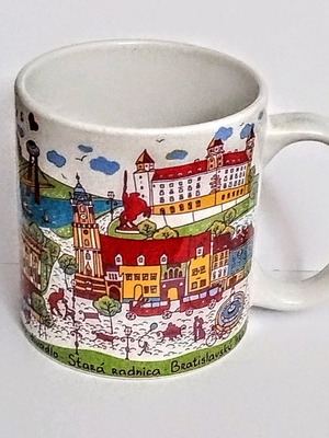 Collectible mug with Bratislava view like new