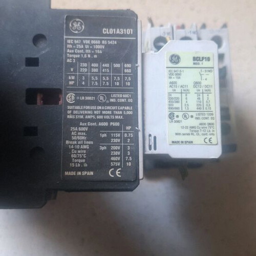 Ρελέ General Electric 110v μεταχειρισμένο, πακέτο 3 τεμαχίων με βοηθητικές επαφές