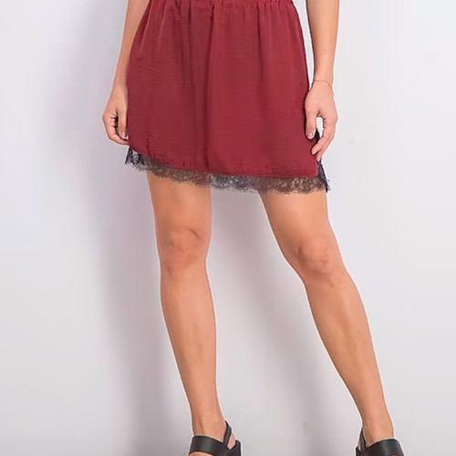 Bordeaux satin short skirt Mango new, Small