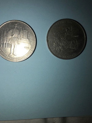 500 Drachma coins used with 1896 medal and Spyros Louis