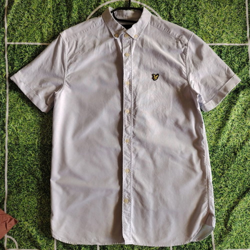 Lyle & Scott Oxford Short Sleeved Shirt S like new, blue