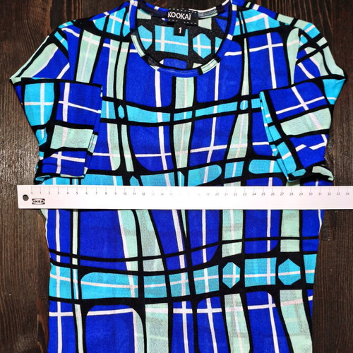 Kookai Stretch Semi-Transparent Blouse Small, like new, blue and turquoise