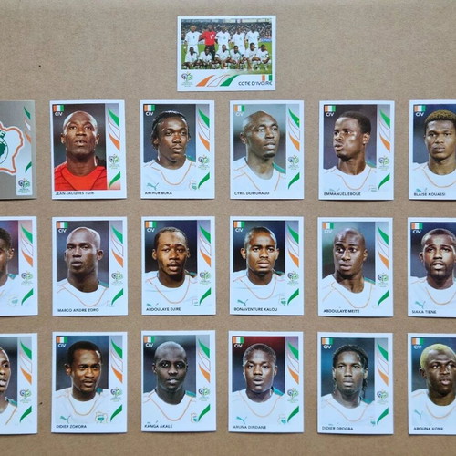 Panini World Cup 2006 Côte d'Ivoire Complete Team Sticker Set