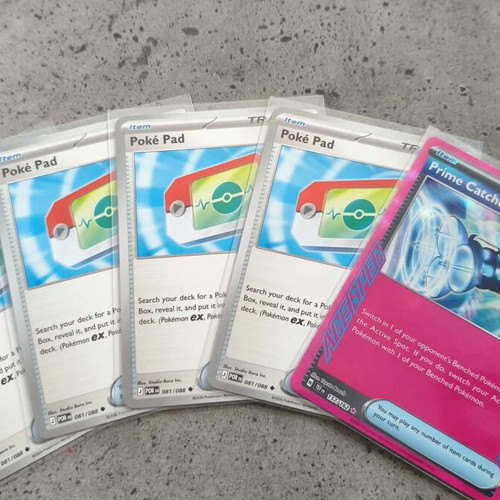 Pokémon Cards set with Prime Catcher ACE SPEC and 4 Poké Pad near mint