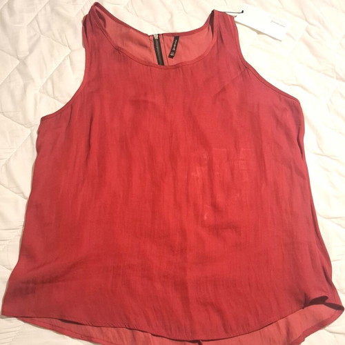 Stradivarius satin polyester top new, size XL, red