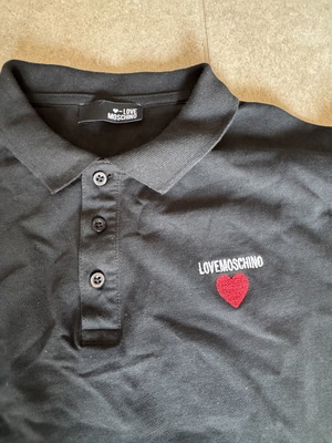 Moschino men's polo shirt, size L, black