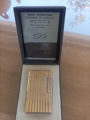 S.T. Dupont Ligne 1 Gold Plated αναπτήρας μεταχειρισμένος με αρχικό κουτί 1974