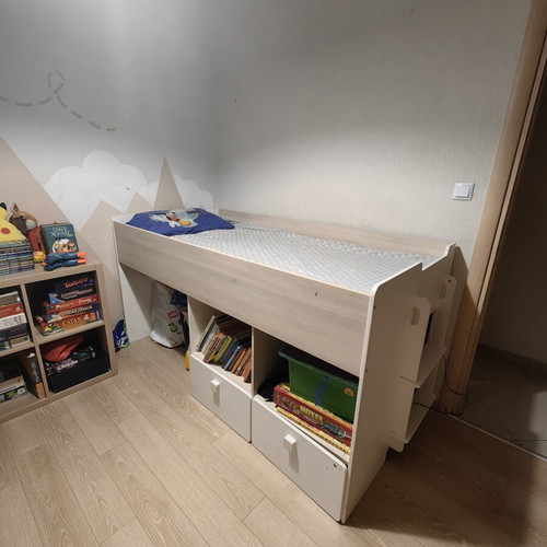 Loft bed with 2 drawers used, 90x2.00 m without mattress